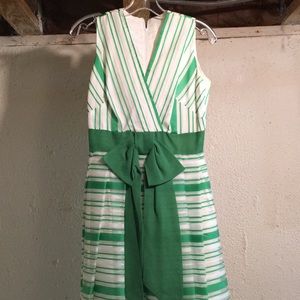 Vintage white and Green Dress